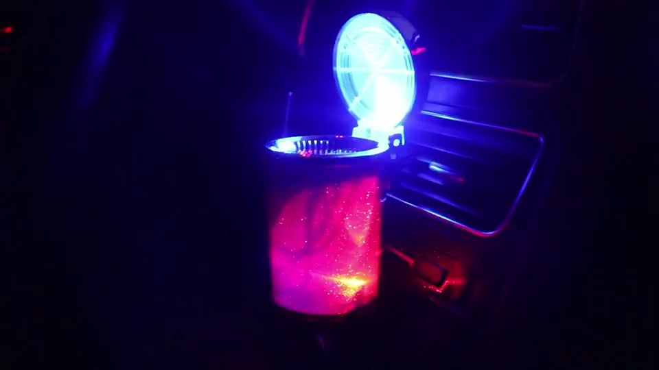 Car Ashtray With LED Light RGB